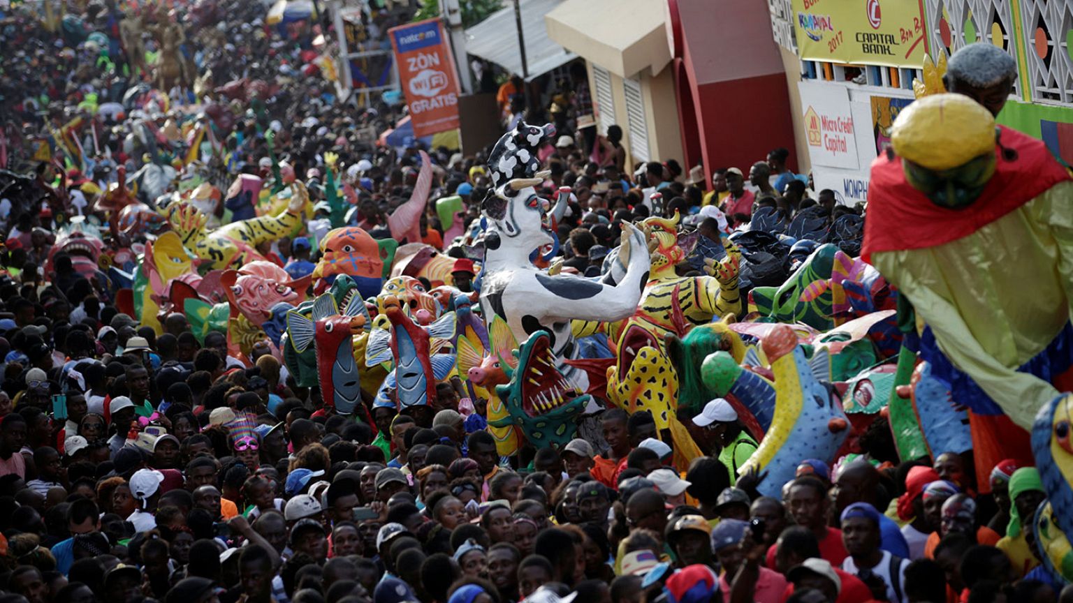 Haitians begin Carnival celebration after confronting a hurricane, earthquake and political crisis.