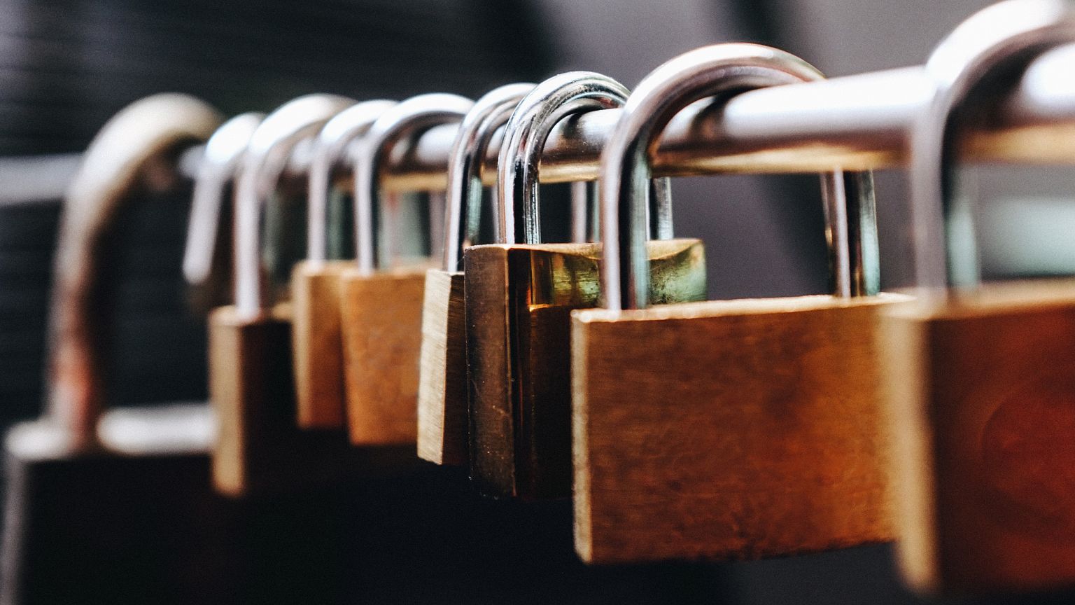 Close-Up Of Padlocks On Railing