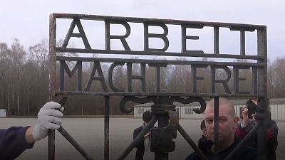Stolen Dachau concentration camp gate returned