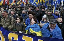 Националистические партии организовали марш в центре Киева