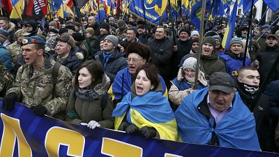 La ultraderecha ucraniana conmemora las protestas de Maidán