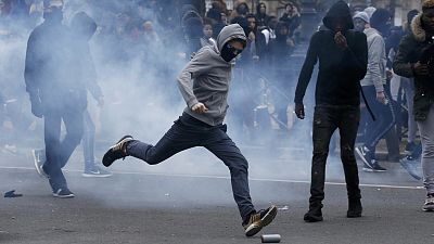 Scuffles in Paris after demo for Theo