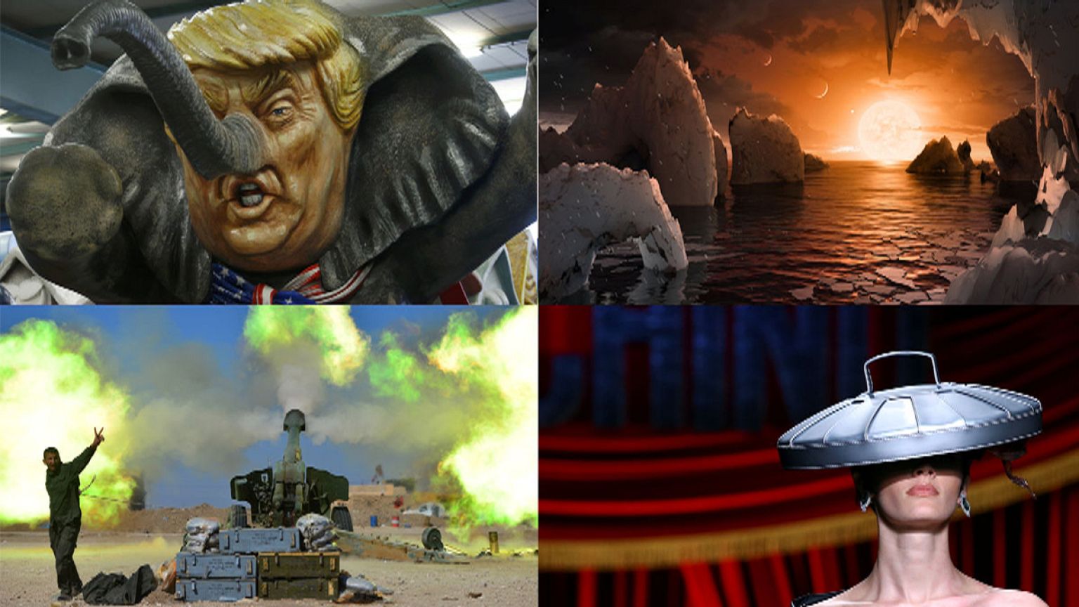 Cubos de basura en las pasarelas y Trump, estrella de los carnavales - imágenes de la semana