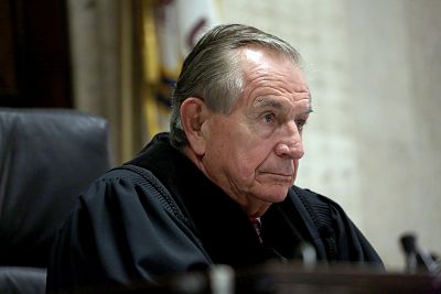 Judge Vincent Gaughan presides over the Jason Van Dyke hearing at the Leighton Criminal Courts Building in Chicago on Aug. 4, 2016.