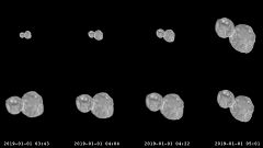 Image: A series of photographs made by the New Horizons spacecraft approach