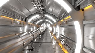 Image: A tunnel interior of a particle collider.