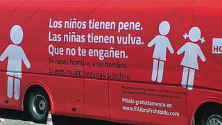 Anti-transgender bus forced off the streets of Madrid
