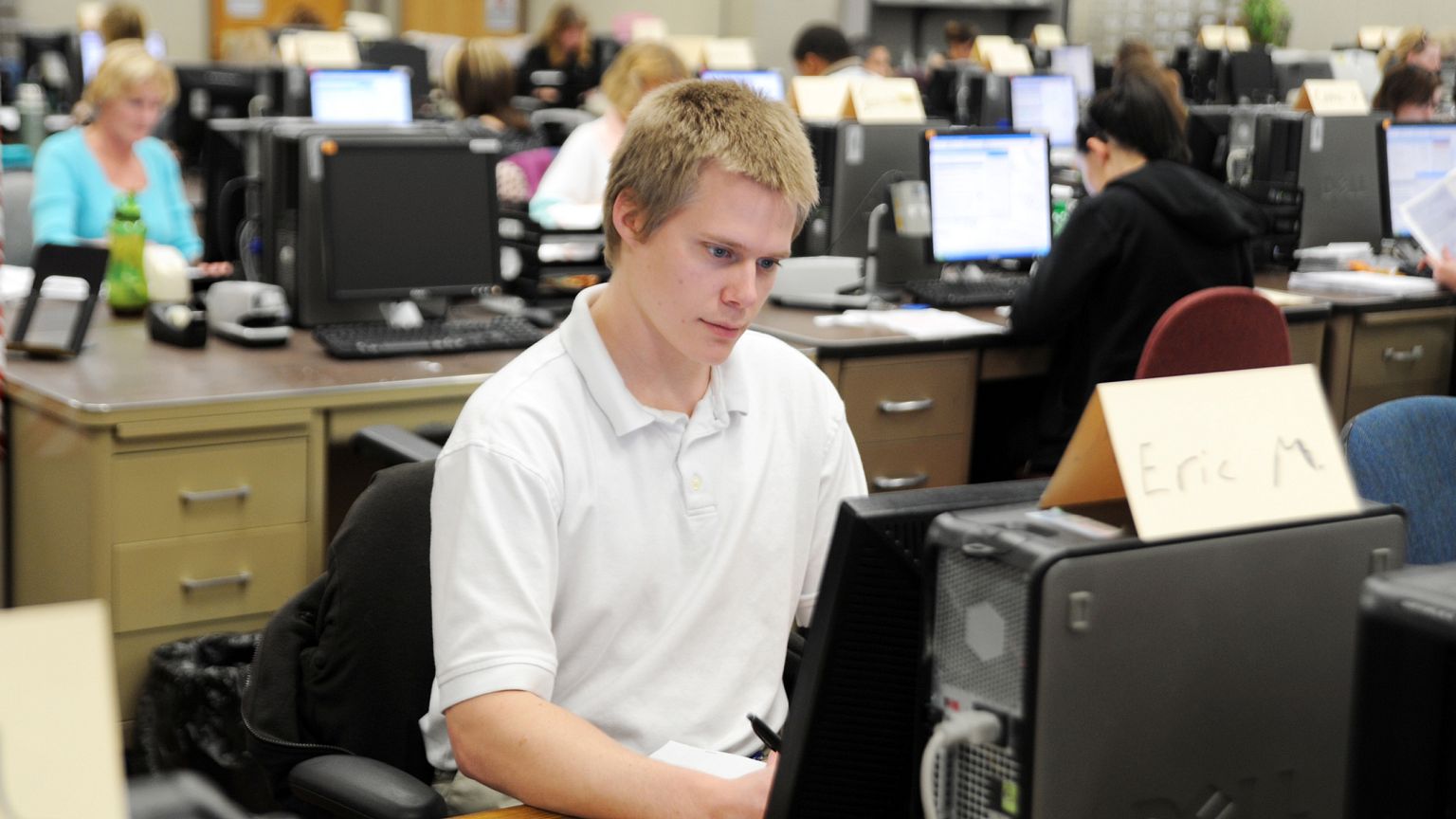 Image: Tax season data entry operator