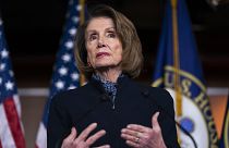 Image: House Minority Leader Nancy Pelosi speaks to the media in Washington