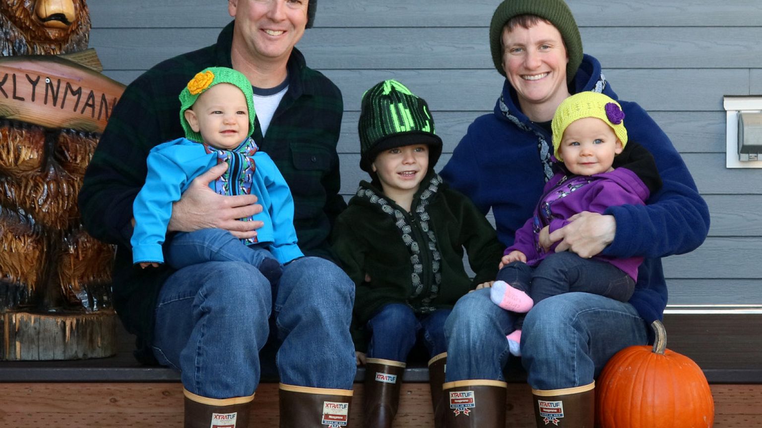 Image: Greg and Lizzy Klynman with their three children.