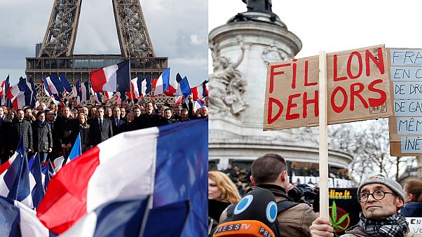 Fillon divide la Francia: a Parigi una protesta pro e un'altra contro Fillon divide la Francia: a Parigi una protesta pro e un'altra contro