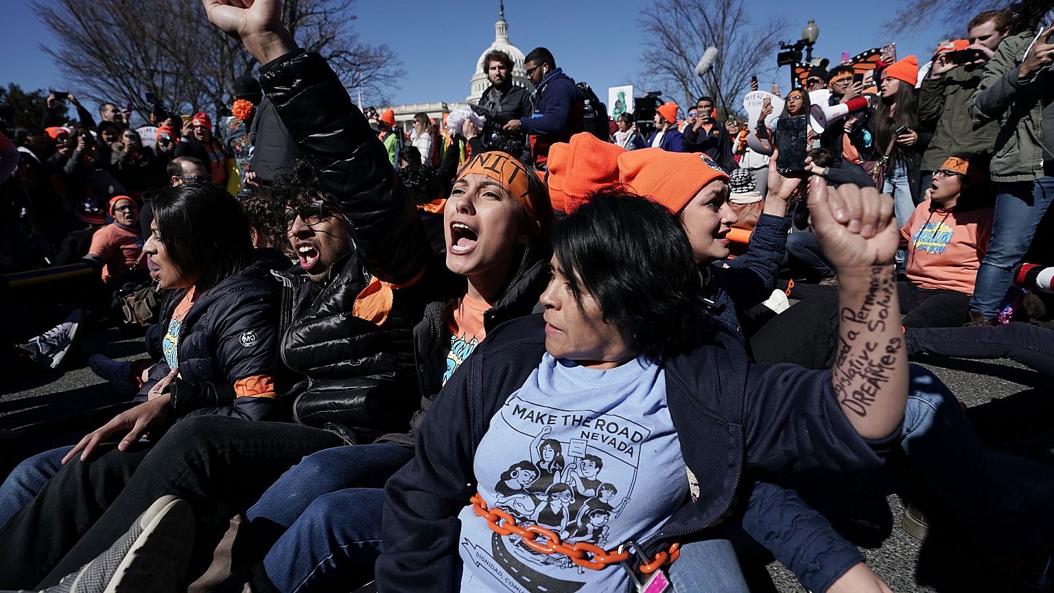 Image: Immigration activists protest in Washington