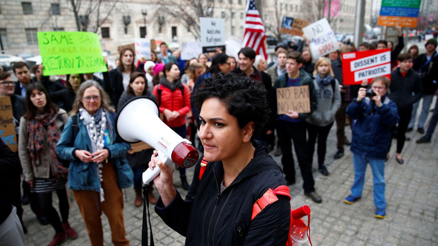 Protest against revised travel ban in US
