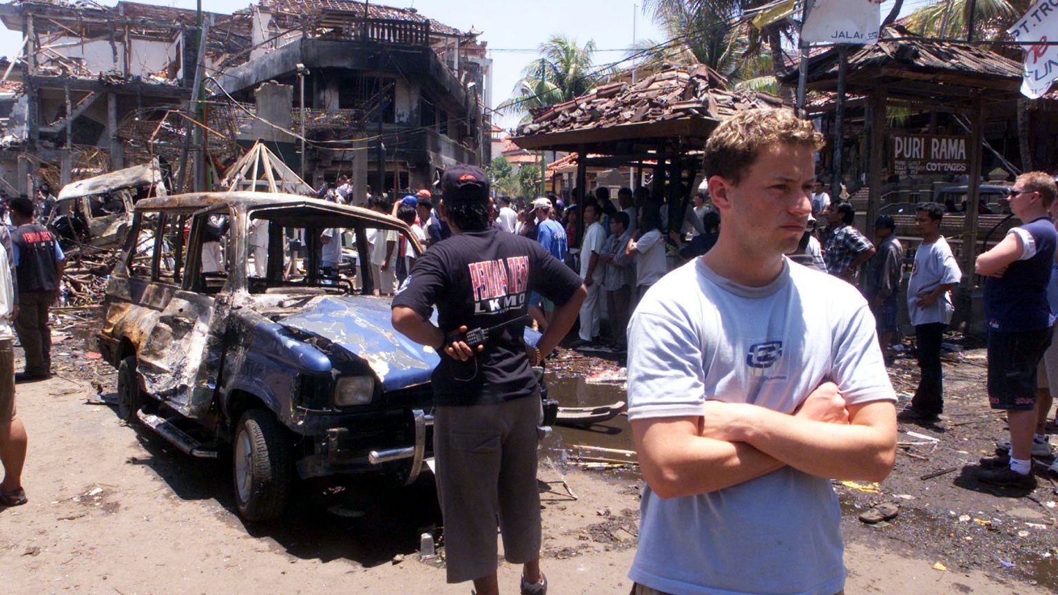 TOURIST AT BLAST SITE