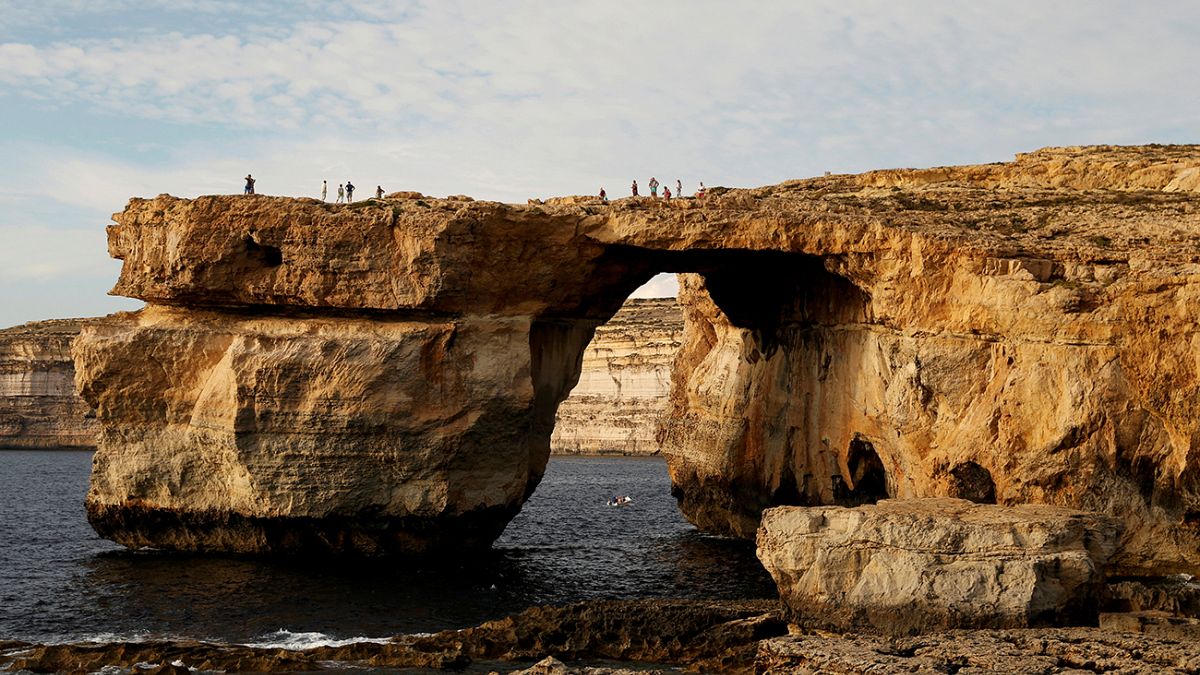 Malta's "Azure Window" rock formation collapses into the sea