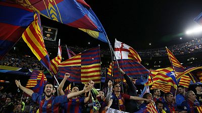 Celebración de la histórica victoria del Barcelona