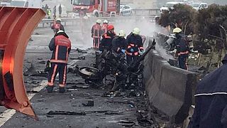 Seven reported killed as helicopter crashes onto motorway in Istanbul