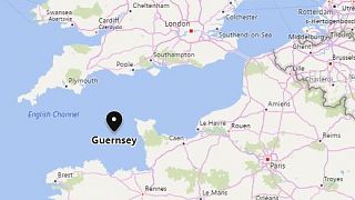Image: A map showing Guernsey