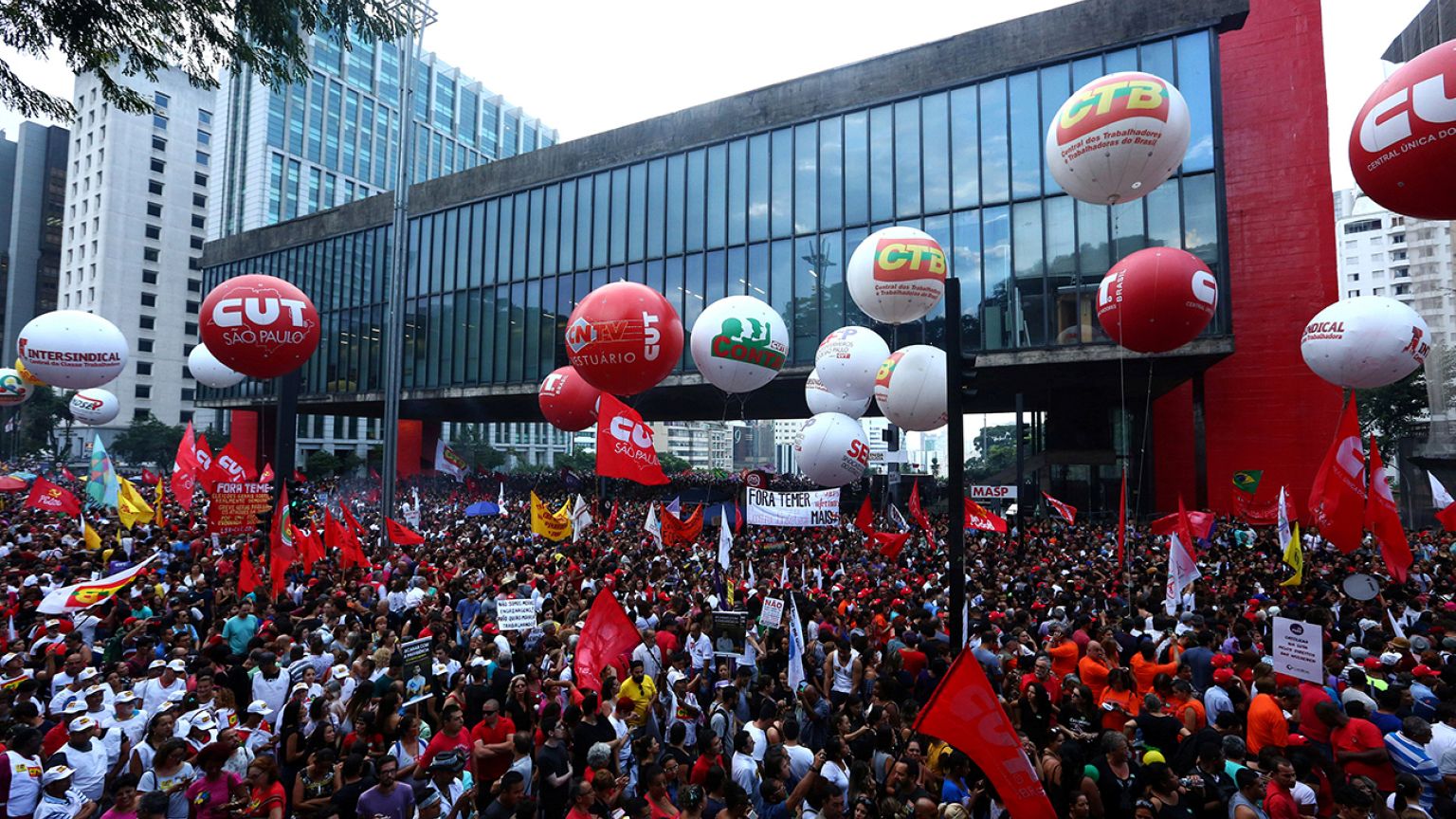 Clashes in Brazil as protest against pension reforms turn violent