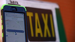 Spanish taxi drivers strike against Uber and Cabify