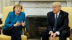 Unterwegs in schwieriger Mission: Merkel zu Gast bei Trump