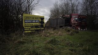 Image:  An anti-Brexit sign close to the border near Teemore, Northern Irel