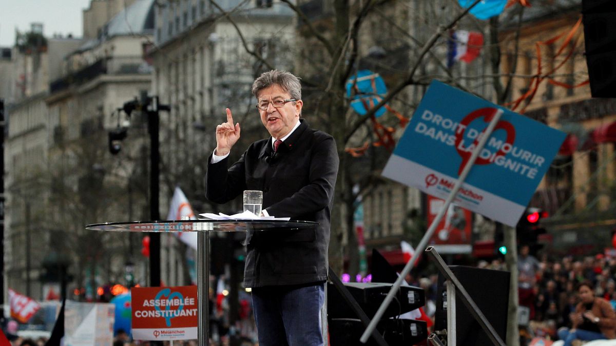 Demostración de fuerza del candidato neocomunista francés Jean-Luc Mélenchon