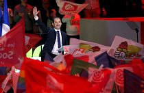 گردهمایی انتخاباتی بنوا آمون، نامزد سوسیالیست فرانسه در پاریس