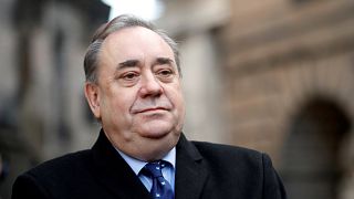 Image: Former First Minister of Scotland Alex Salmond speaks to the media f