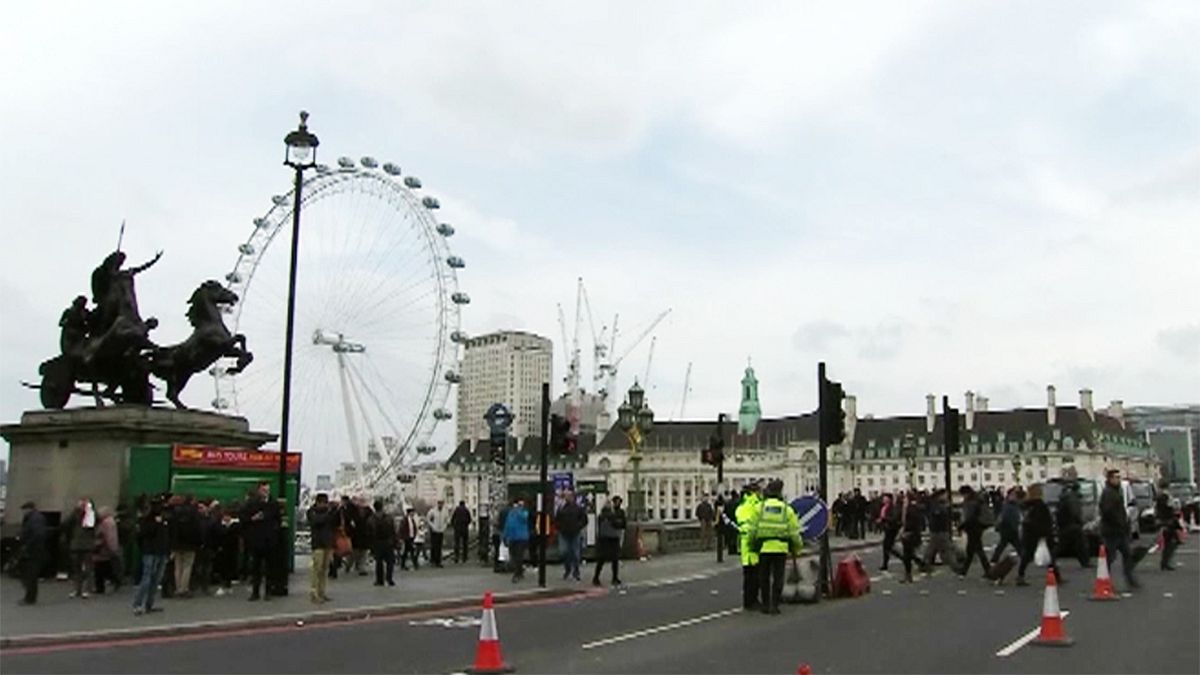 Westminster Bridge teeming with people day after terrorist attack