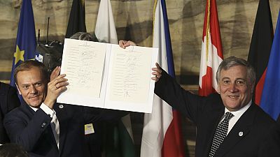 Οι 27 ηγέτες υπέγραψαν τη Διακήρυξη της Ρώμης