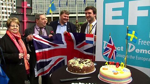 Britische Europaabgeordnete feiern Brexit