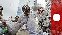 Kissenschlacht in Hongkong