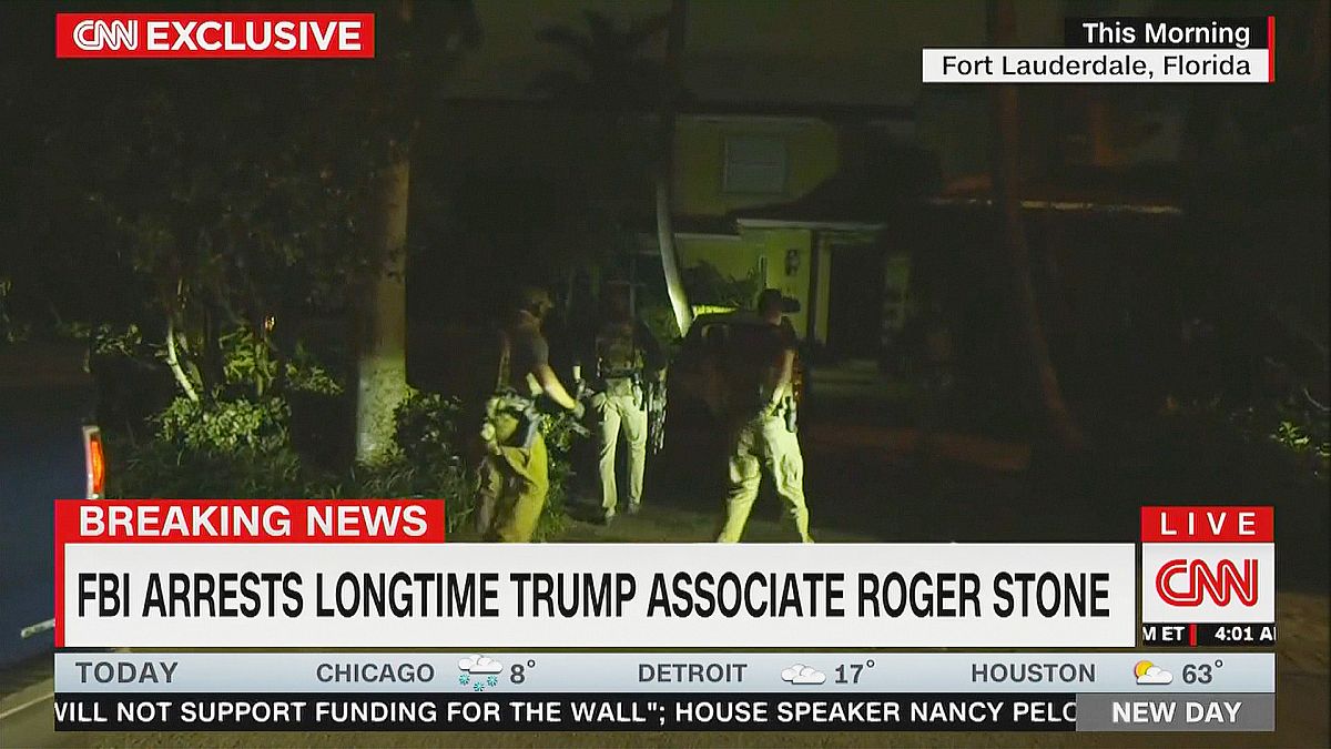 After Roger Stone arrest, Trump focuses on CNN's reporting methods