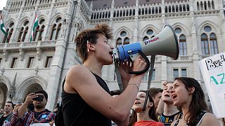 Students in Hungary march against a bill threatening future of prestigious university