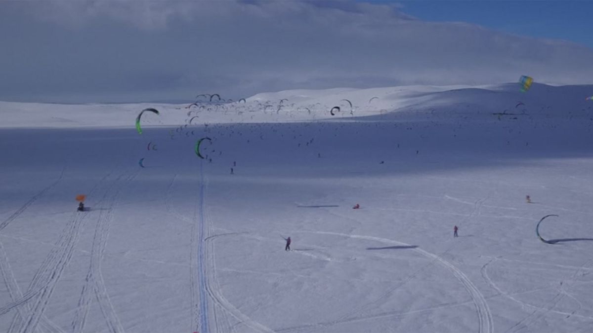 A maior corrida de "snowkites" da Noruega