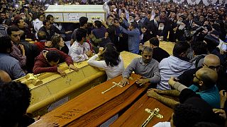 Egypt Coptic church blasts: first funerals held for victims