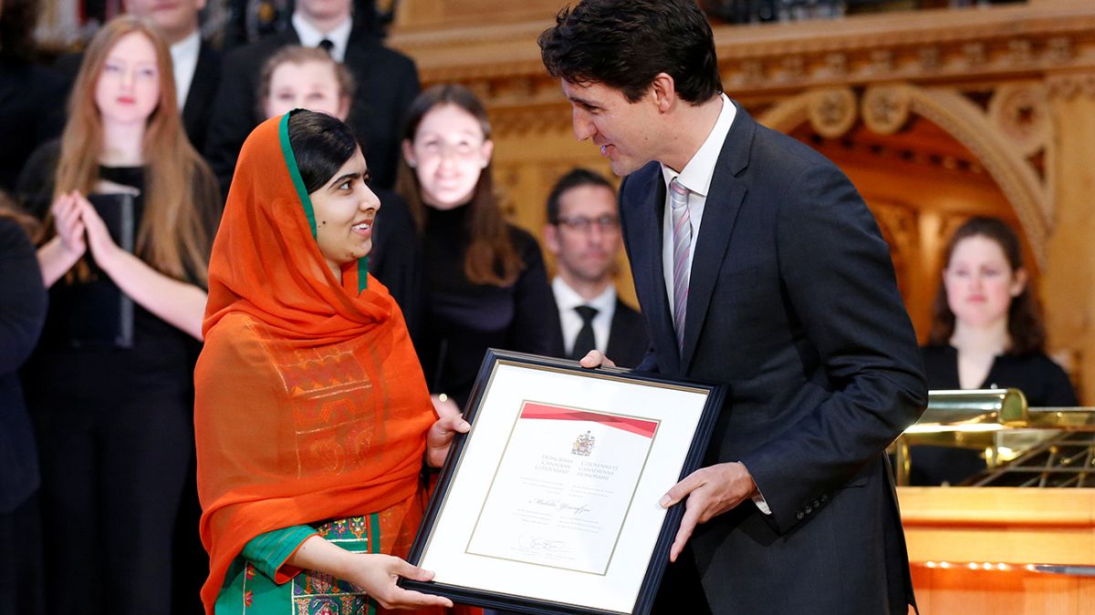 اعطای شهروندی افتخاری کانادا به ملاله یوسف زی