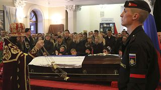 Funeral por el oficial ruso muerto esta semana en un ataque yihadista en Siria