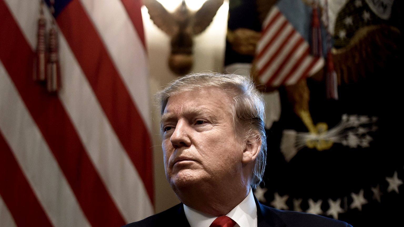 Image: President Donald Trump attends a meeting at the White House on Feb. 