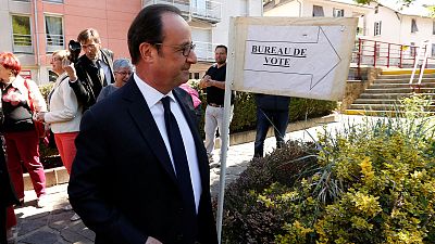 President Francois Hollande votes in French election