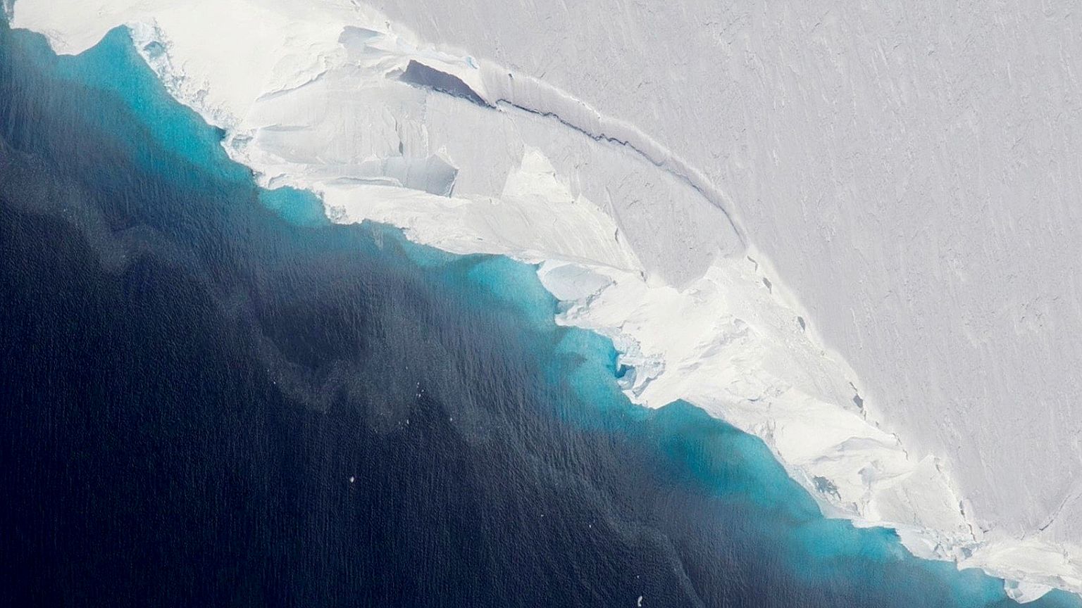 A hole big enough to fit two-thirds of Manhattan has formed under critical glacier