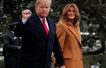 Image: President Donald Trump and first lady Melania Trump depart from the 