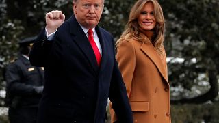 Image: President Donald Trump and first lady Melania Trump depart from the 