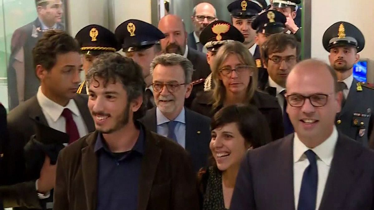 Freed journalist returns to Italy