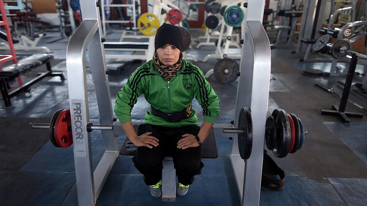 Libya's only female body-builder prepares for Belorussian international competition