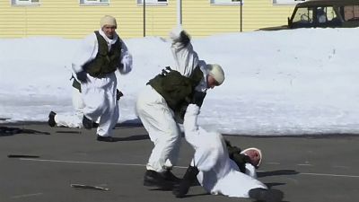 تمرین نظامیان روسیه در قطب شمال