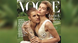 Justin Bieber and Hailey Baldwin on the cover of Vogue