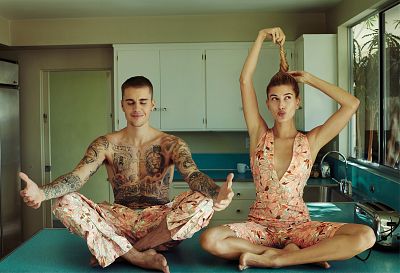 Justin and Hailey Bieber get playful for famed photographer Annie Leibovitz.