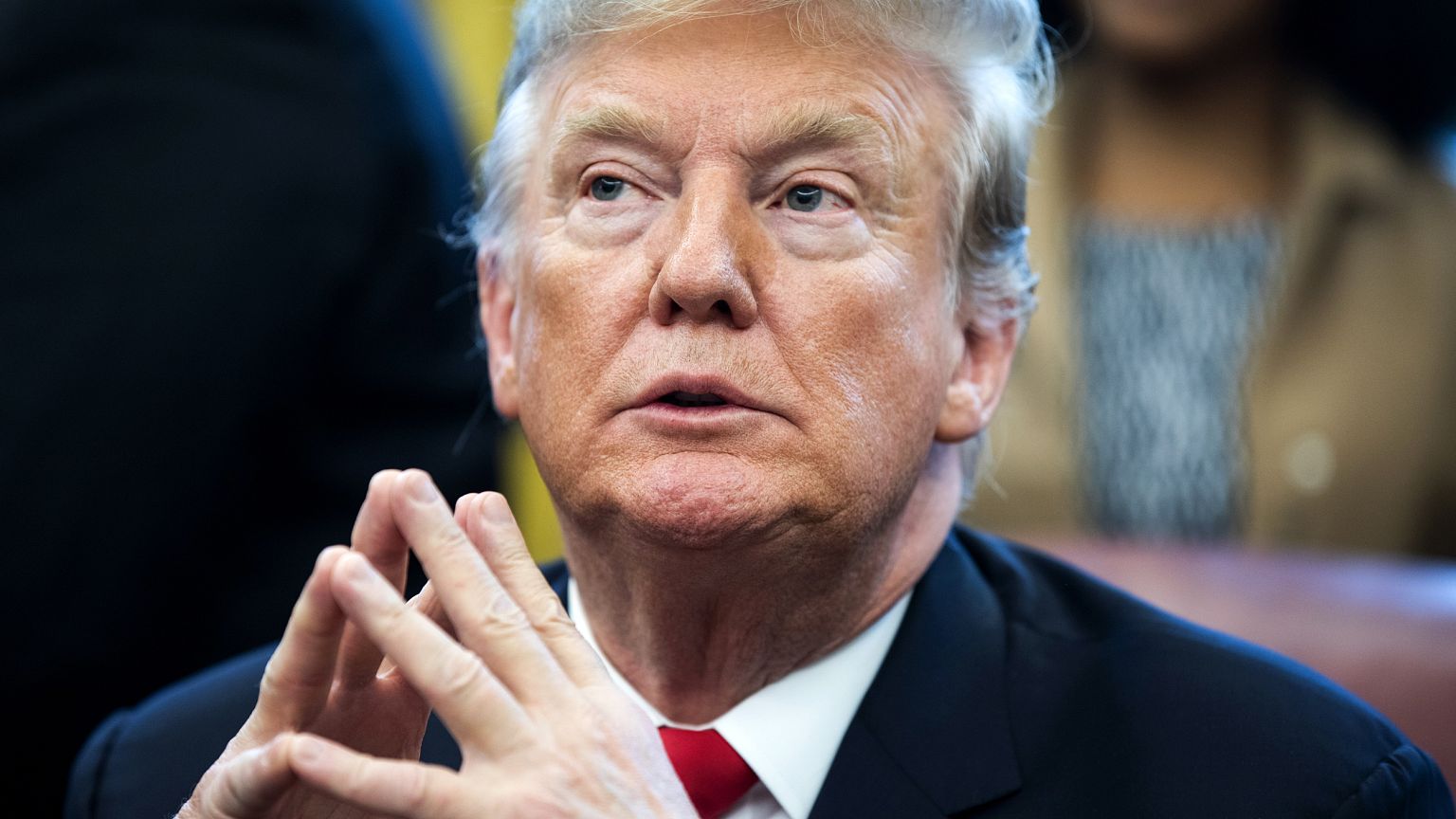 Image: President Donald Trump in the Oval Office on Feb. 7, 2019.
